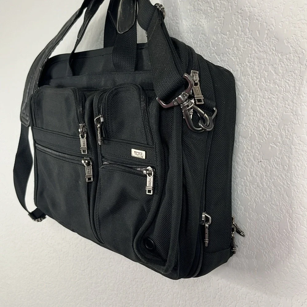 Tumi Alpha Ballistic Black Expandable Large Dual Handle Breifcase Shoulder Strap